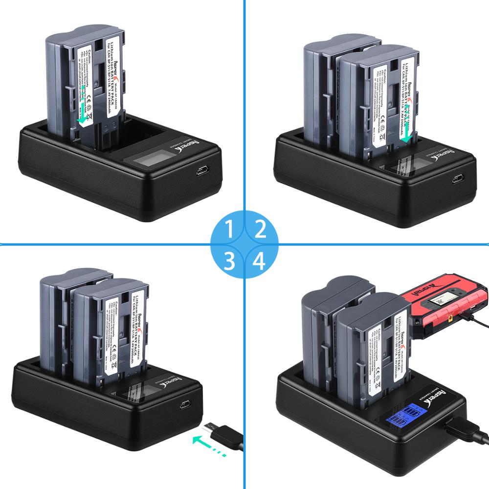Batería para cámara Canon EOS 5D 50D 40D 20D 30D 10D 1D D60 300D D30, BP-511A de 2400mAh, BP-511, BP511A, BP511