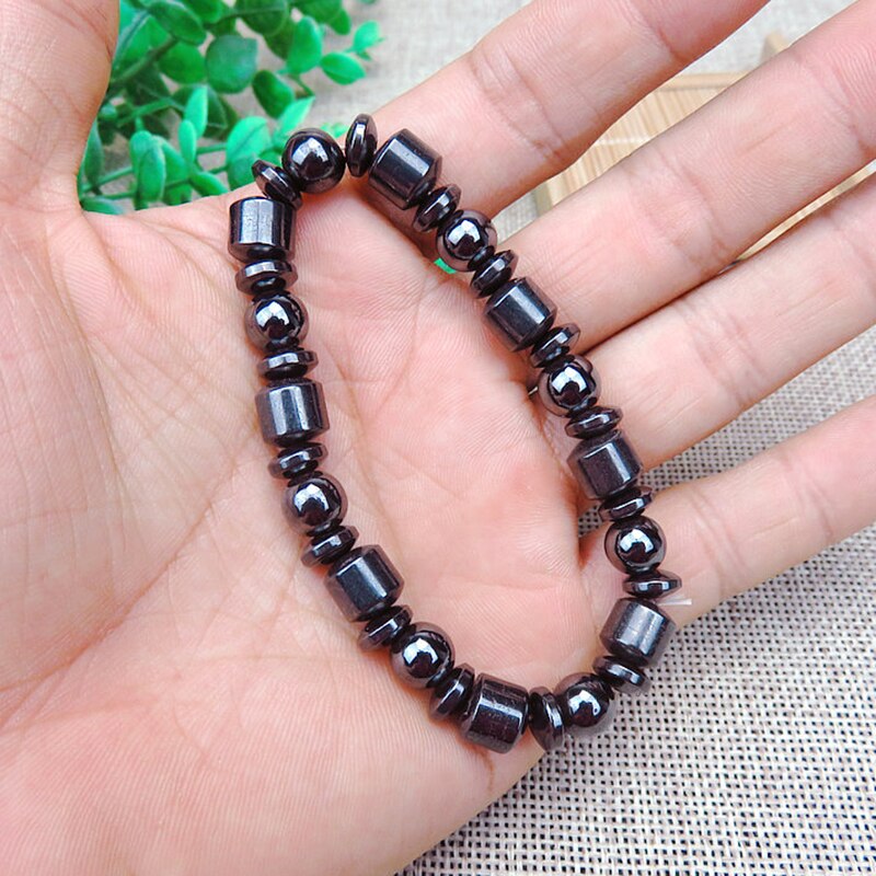 Magnetic Therapy Bracelet for Weight Loss Round Black Stone Health Care Bracelet Men Women Bracelets Bangles Yoga Jewellry