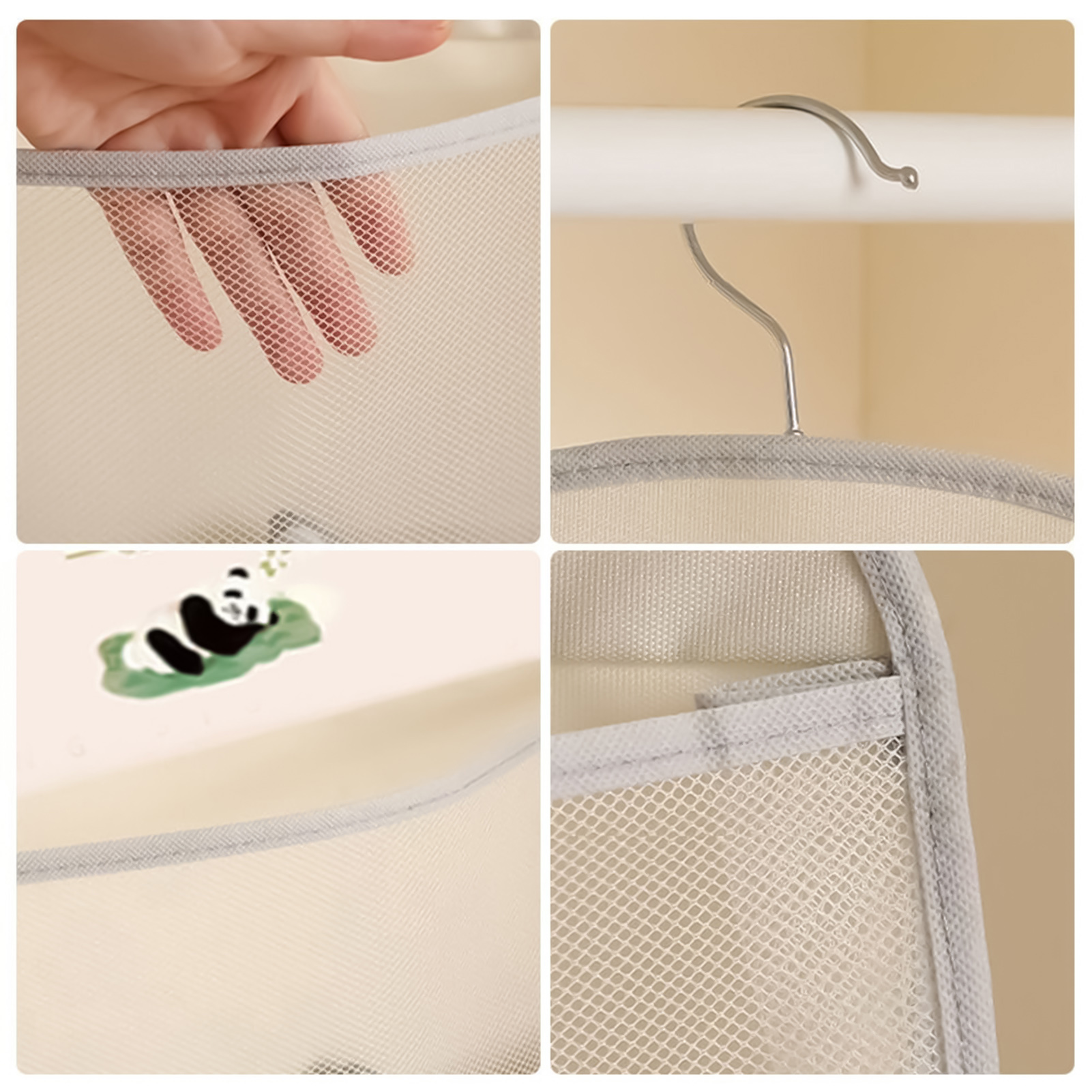 Hangende wasopbergtas Organizer Geschikt voor sokken Ondergoed Sokken Kast Wandmontage Mesh Zakjes Slaapzaal Mesh Zakken