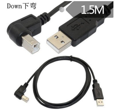 USB 2.0 A Male to USB B Male Type B BM Up&amp;Down&amp;Right &amp; Left Angle Printer scanner 90 degree cable 150cm BM Angled Cable: Down
