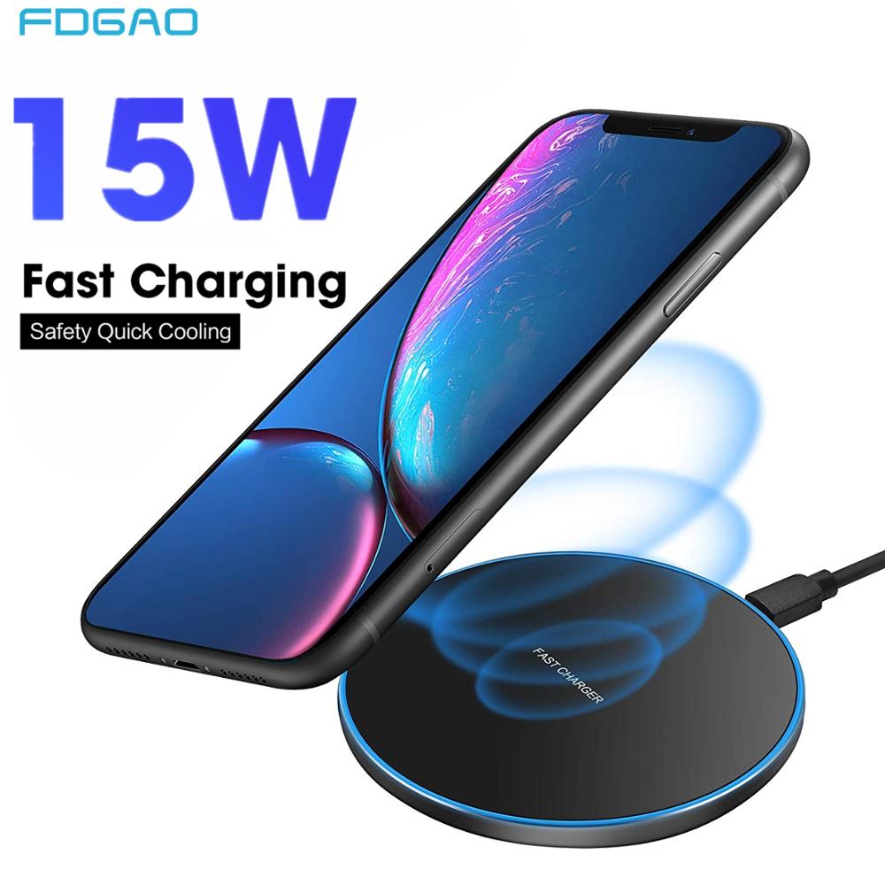 15W Qi Draadloze Oplader Voor Samsung S20 S10 S9 Snel Opladen Pad 10W Usb C Snel Opladen Voor iphone 12 11 Xs Xr X 8 Airpods 2 Pro