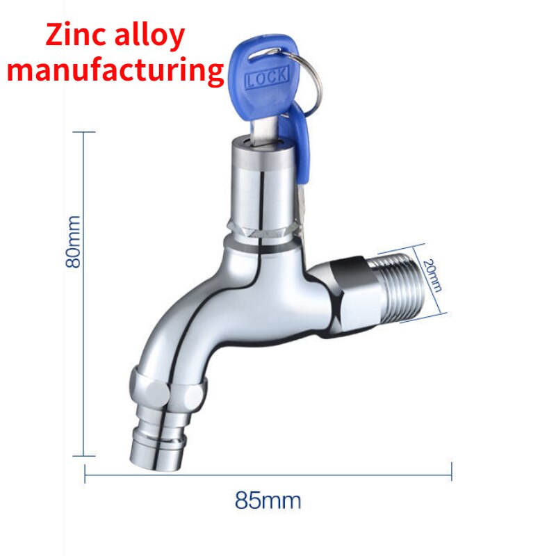 BaIDaiMoDeng Lavaggio Acqua di Rubinetto con Chiave di Blocco Rubinetto di Rame Singolo all'aperto anti-furto Rubinetto Della Cucina del Sensore del Rubinetto Esterno: Zinc alloy