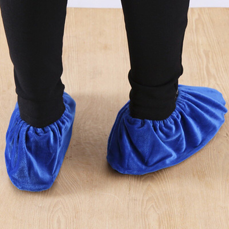 Couvre-chaussures en flanelle, tissu de maison lavable pour adulte, couvre-pieds épais antidérapant résistant à l'usure