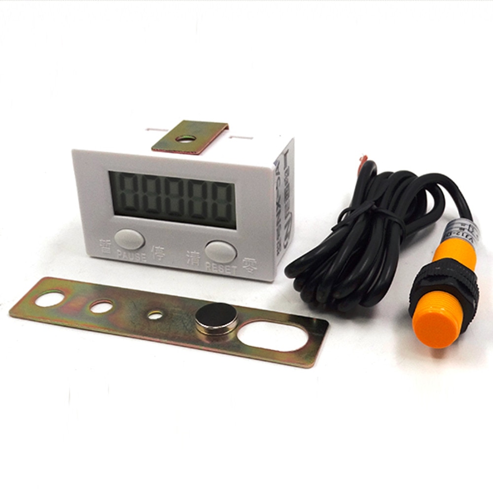 1 impostato LCD 5 cifre Digitale Contatore Elettronico punch Magnetico di Prossimità Ad Induzione Interruttore Alternativo Rotante Contatore