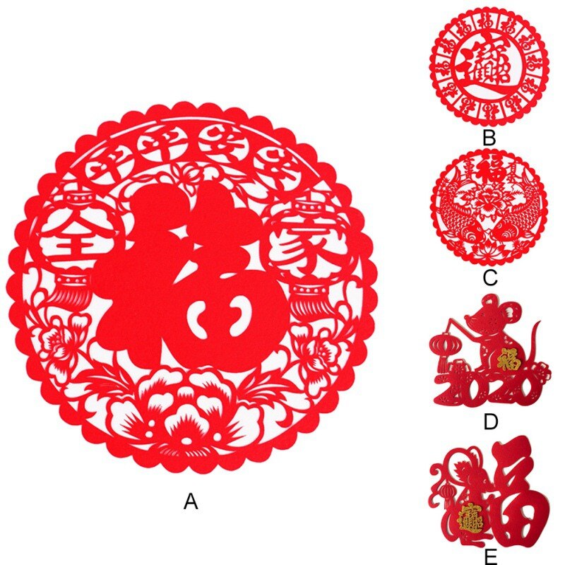 Pegatinas de pared de fieltro para el año , pegatina para puerta, pegatina de Festival de Primavera, pegatina de bendición para decoración del hogar