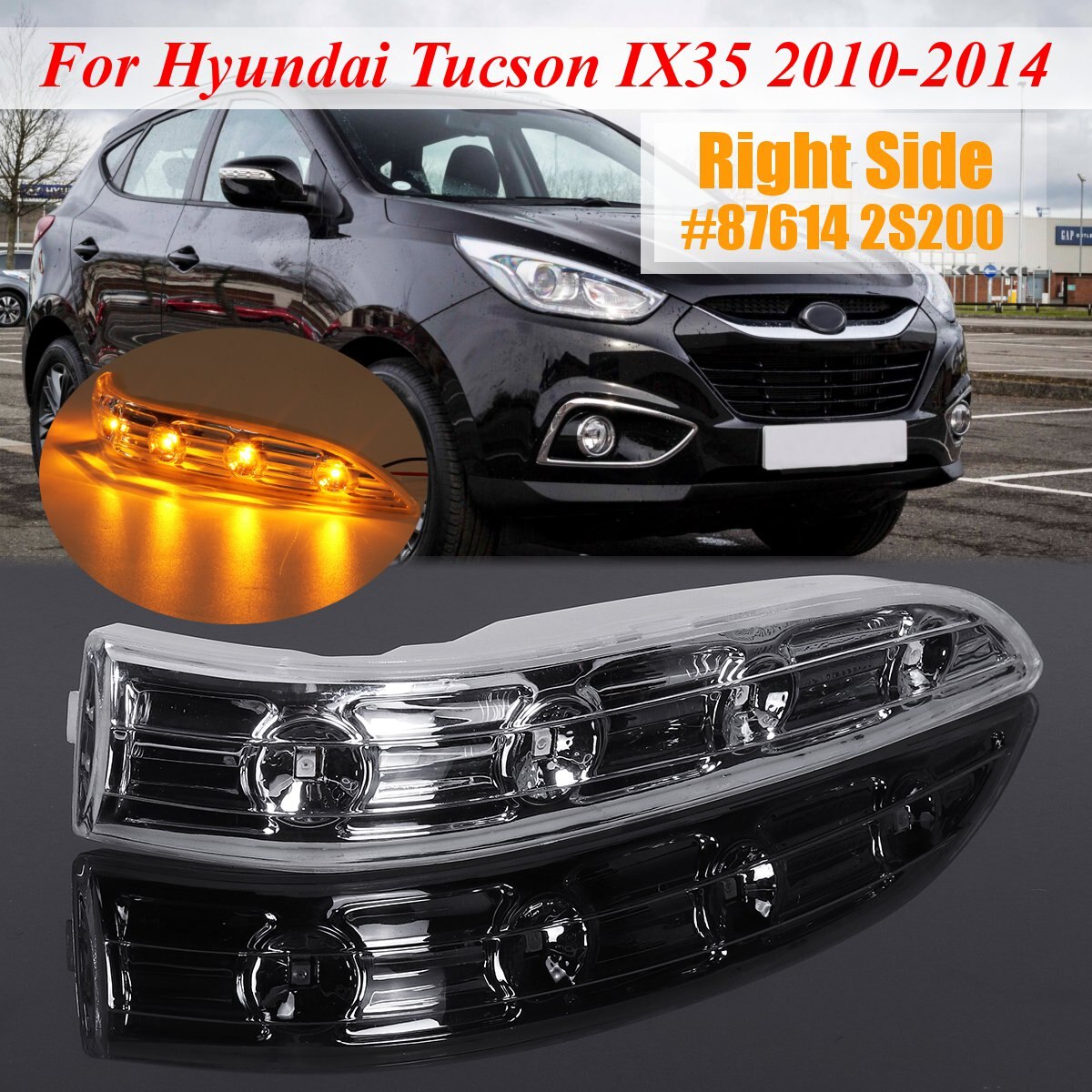 Achteruitkijkspiegel Richtingaanwijzer Voor Hyundai Tucson IX35 Achteruitkijkspiegel Indicator Richtingaanwijzer licht: Right side