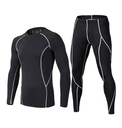 17 thermal underwear men underwear sets compression underwear men fitness clothing: black / XL