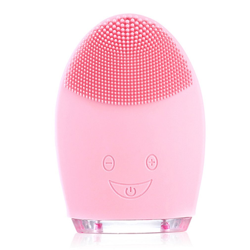 Ultrasone trillingen zachte haren schuimen snel elektrisch reinigingsinstrument gezichtsreiniger artefact reinigingsinstrument: Roze