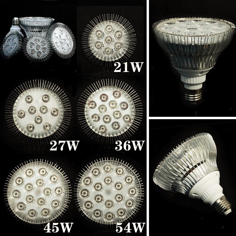 (1 stuks/partij) E27 LED Aquarium lamp, AC85-265V, 15 w/21 w/27 w/36 w/45 w/54 w, water planten Groeien Licht blub Voor Aquarium Verlichting