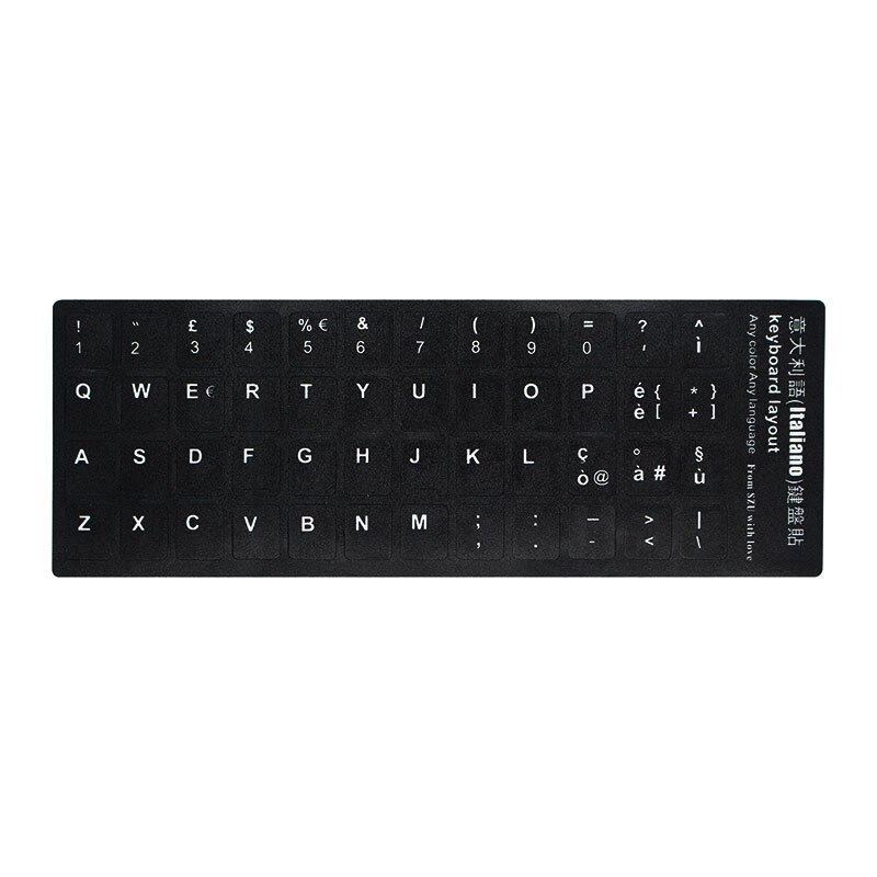 Koreansk/tysk/russisk/spansk/italiensk alfabet pvc-tastaturklistermærke til pc bærbar notesbog desktop arabisk/engelsk tastaturklistermærke: Italiensk-a