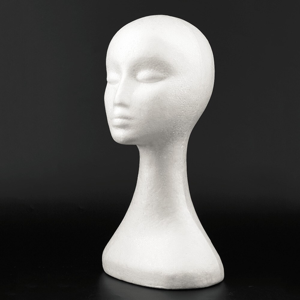 Female Male Mannequin Head White Polystyrene Styrofoam Foam Head Model Stand Wig Hair Hat Headset Display Stand Rack