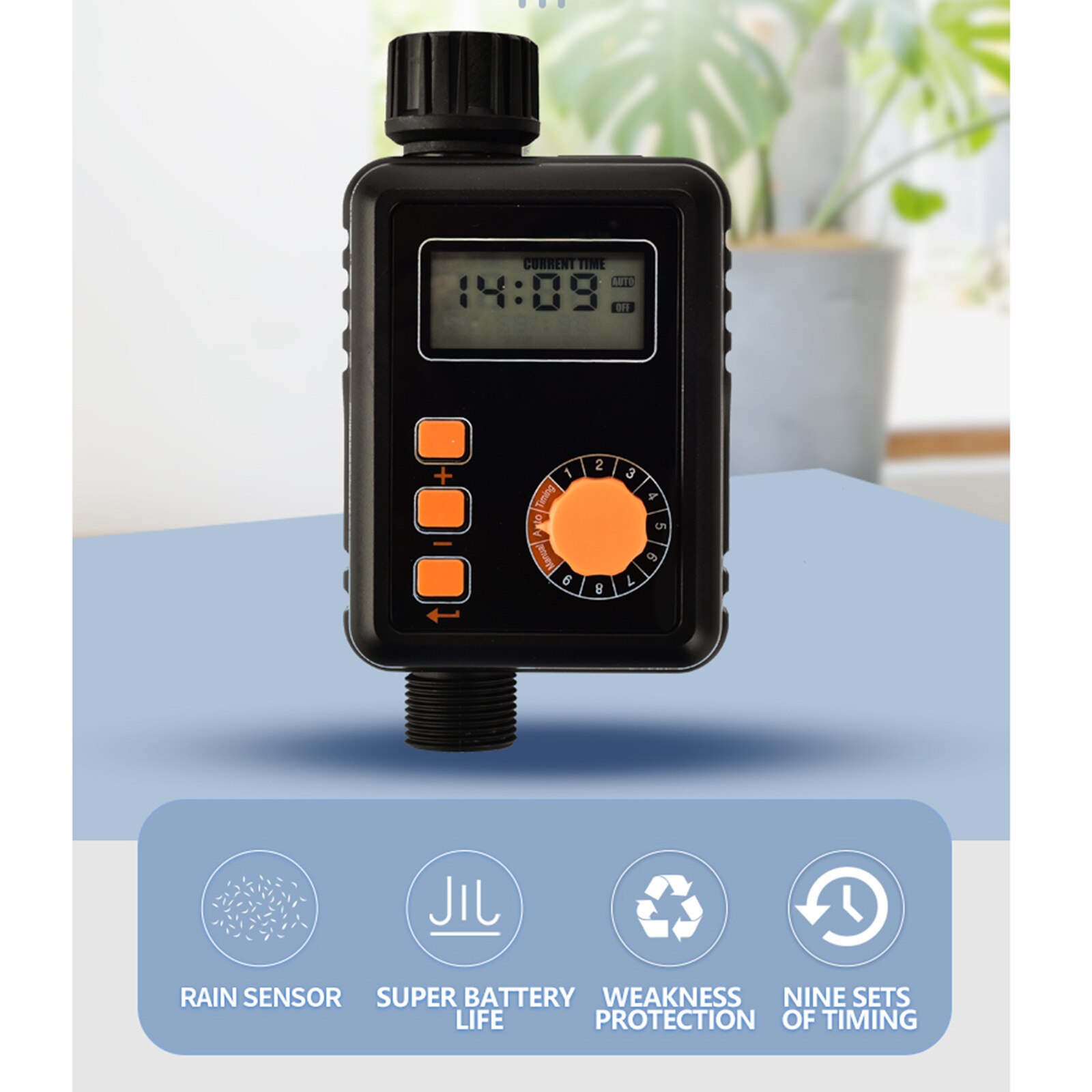 Digital Irrigation Timer With Rain Auto Sensor Function Water Timer Micro-spray Sprinkle Irrigation Automatic Supply