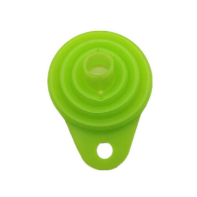 2Pcs Siliconen Vouwen Telescopische Lange Nek Trechter Creatieve Huishoudelijke Vloeibare Doseren Mini Trechter Keuken Gereedschap Opvouwbare: 1pc Green