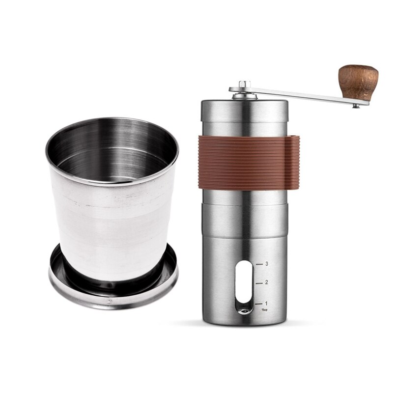 Gobelet télescopique pliable 240ML, porte-clés et moulin à café manuel, moulin à grains manuel: Default Title