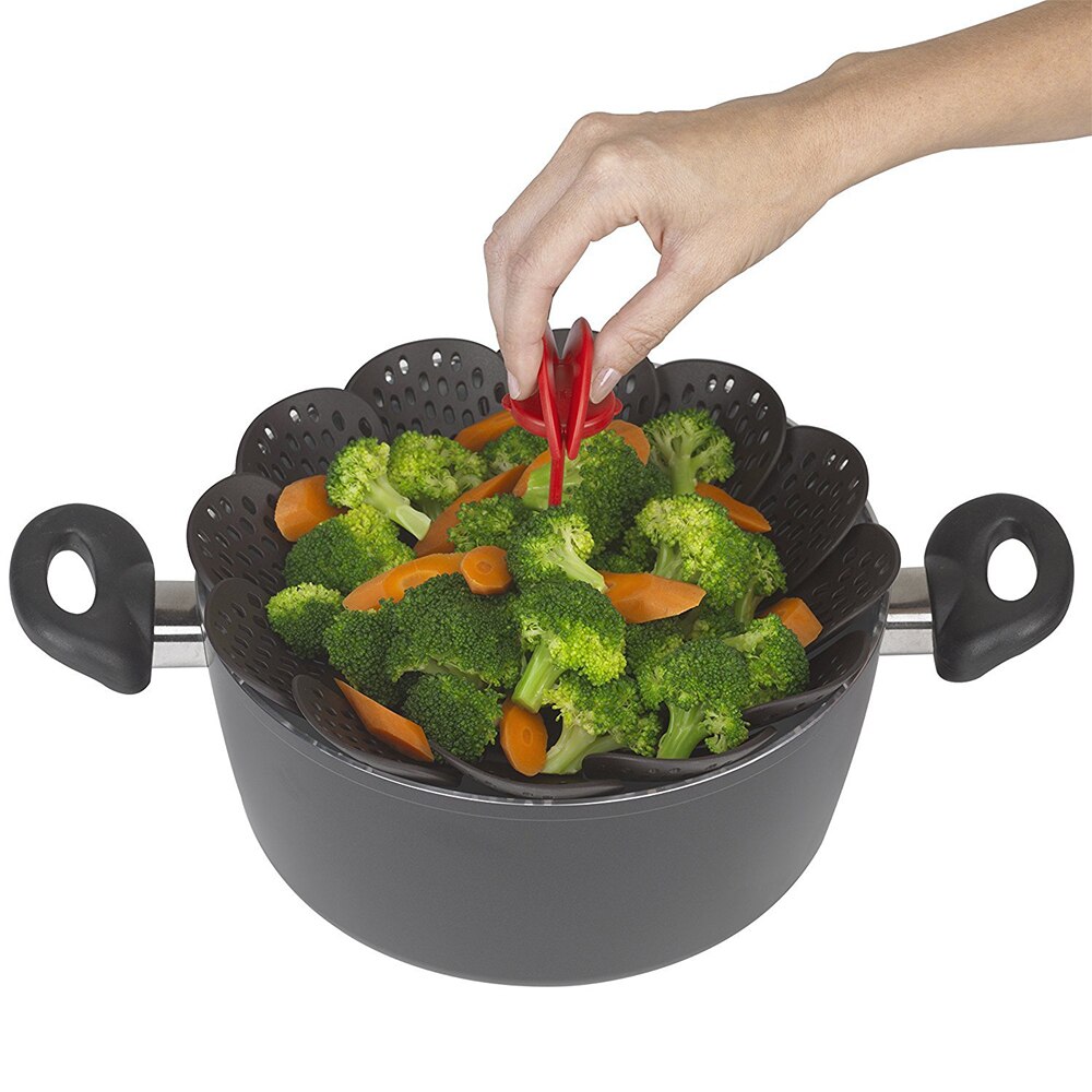 Versenkbare Klapp Lotus Dampfer Multi-funktion Obst Schüssel Filter Wasser Ablassen Schüssel Tragbare Obst Schüssel