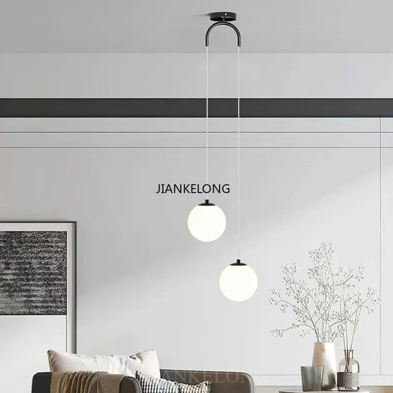 Moderne Glas-LED-Pendelleuchten Nordische Wohnzimmer-Schlafzimmer-Beleuchtung Innenbeleuchtung Restaurant Bar Heim-Dekor Hängelampe 220V