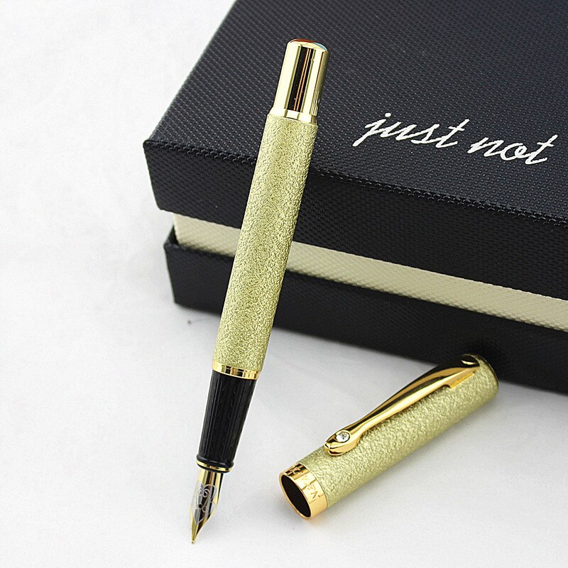 Luxury metal Diamond Fountain Pen 0.5mm Nib Stationery School Office Supplies writing ink pen box
