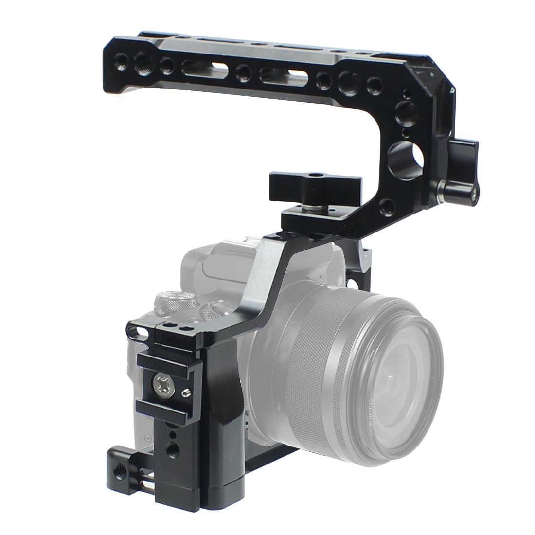 FEICHAO – cadre de caméra M50 pour Canon M5 M50 MarkII 3/8 1/4, support de chaussure froide avec sangle pour Arri, stabilisateur de moniteur à poignée