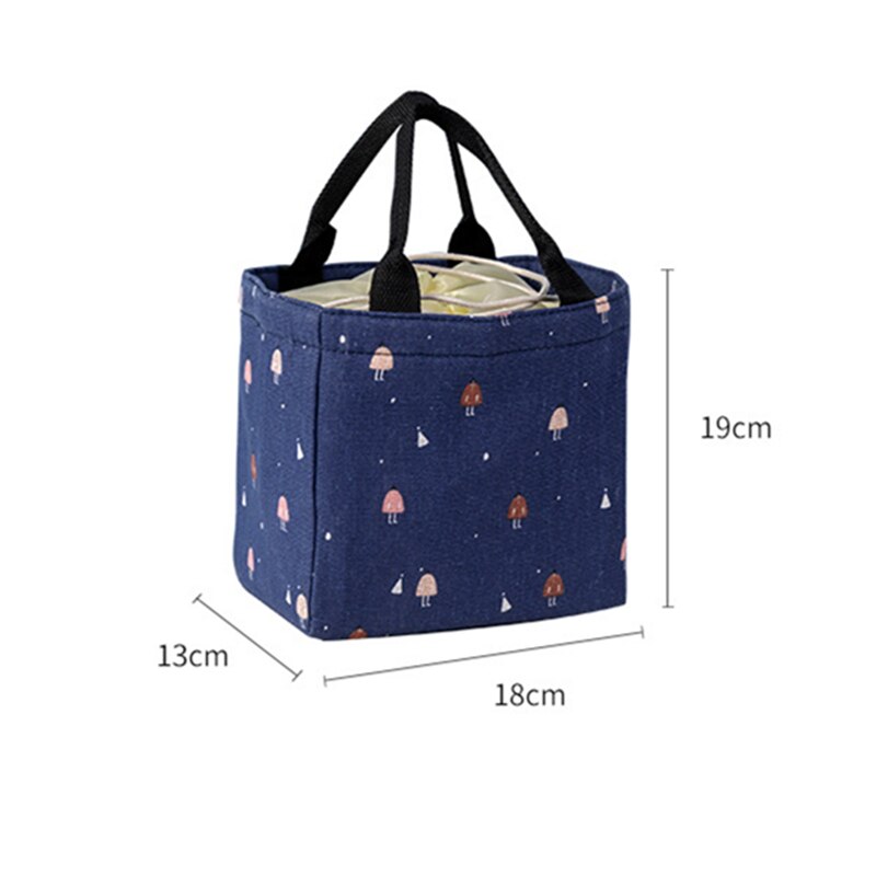 Cartoon Printing Insulation Lunch Bag Food Thermal Waterproof Handbag Student Office Worker Portable High-Capacity Storage Tote