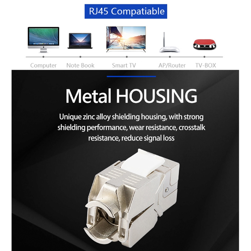 5PCS RJ45 Toolless Keystone Jack Cat6 Cat6A Shielded Module Keystone Jack Network Connector LSA Toolfree