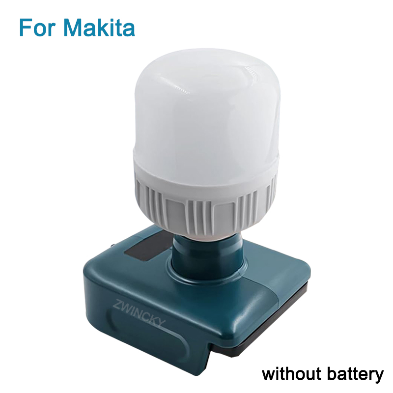 Voor Makita/Dewalt/Milwaukee/Einhell 18V Li-Ion Batterij Gloeilamp LED Werklamp Dimbare Portable handheld Zaklamp Kamp Licht: Kaki
