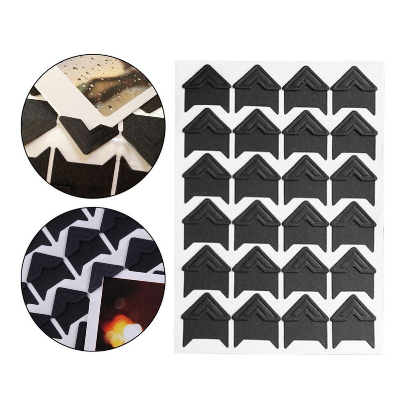 24 pièces Vintage Photo coin Scrapbook papier Photo cadre Photo décoration Scrapbooking bricolage carte postale coin protecteur: A