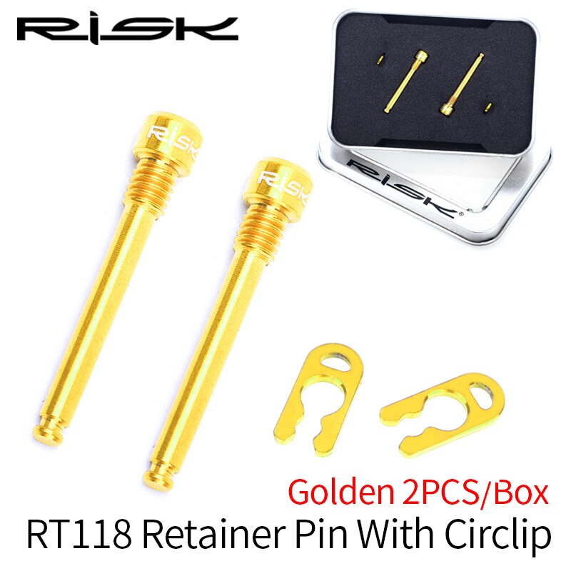 RISK-tornillos de titanio para fijación de frenos de disco de bicicleta, pinza hidráulica de aceite, manivela: Retainer Pin-Gold