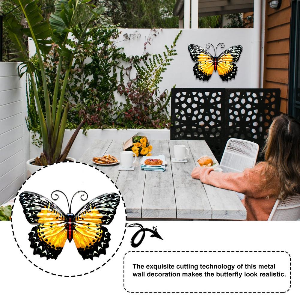 Style 3D Metal Butterfly Decor Inspirational Garden Wall Decor Sculpture Fridge Stickers Room Decoration
