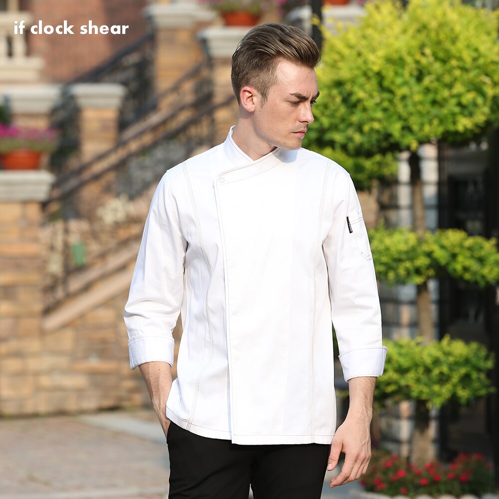 unisex Chef clothes Coffee shop kitchen bakery catering chef breathable chef jacket long sleeve uniform
