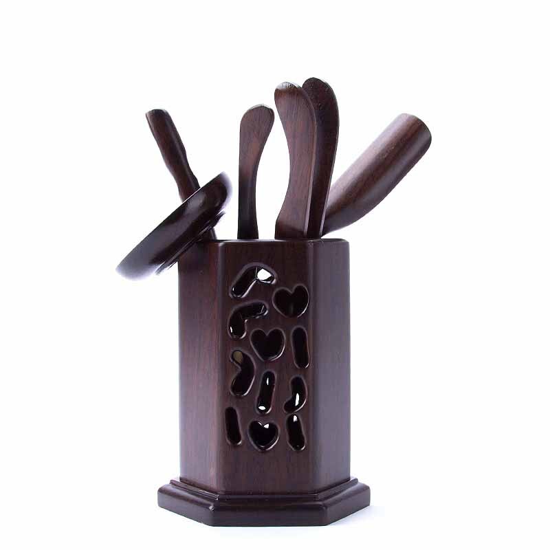 Accessoires pour cérémonie du thé Kung Fu, ensemble de Six pièces, cuillère à thé, pince à thé, passoire, Clip à thé, outil à thé, casseroles et bouilloires E007