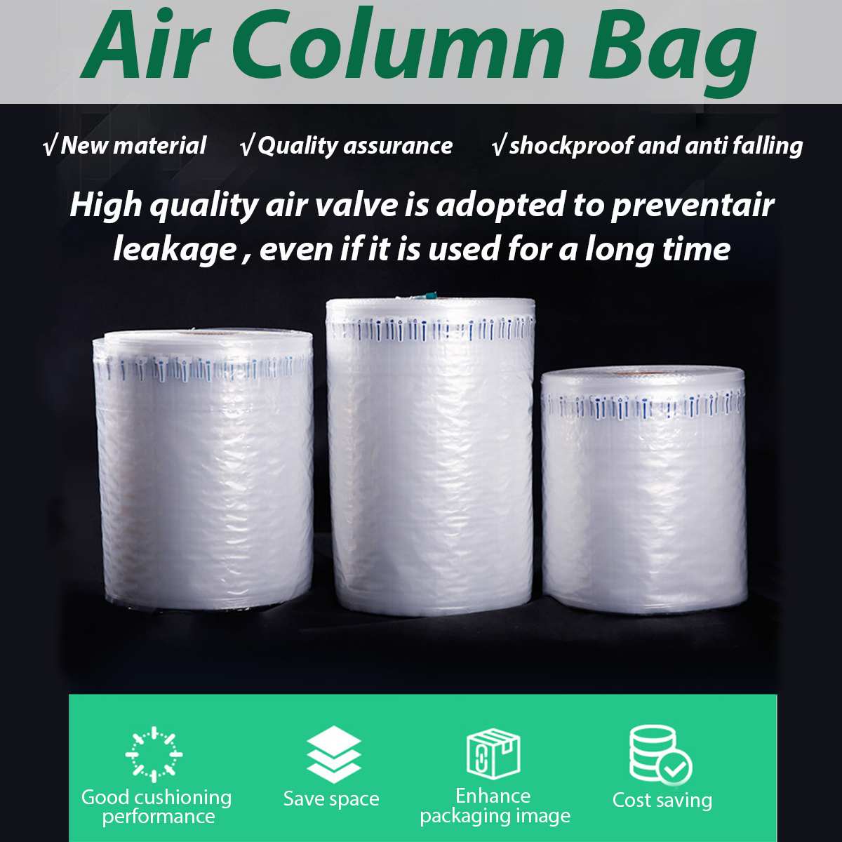 50M Air Column Bag Inflatable Air Buffer Plastic Packaging Bump Filling Protective Bubble Bag Anti-pressure Shock 