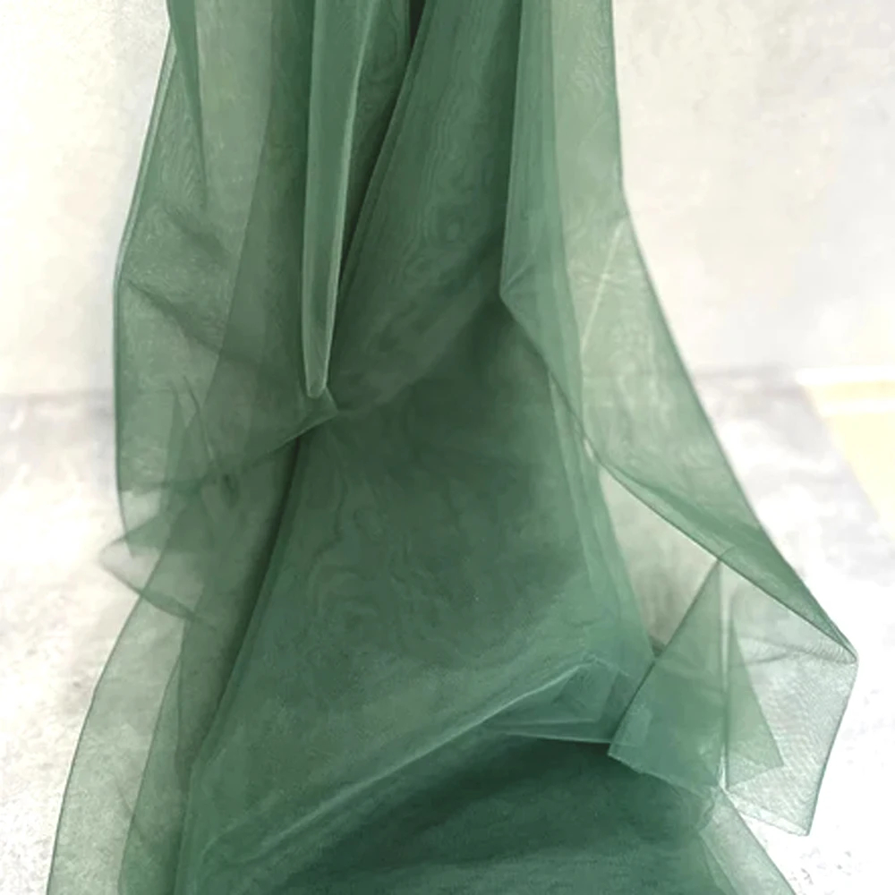 Versatile Soft Tulle Fabrics in Sage Green Blue Yellow for Wedding Decor Curtains Clothing Chair Backs and Encrypted Veils: WHITE