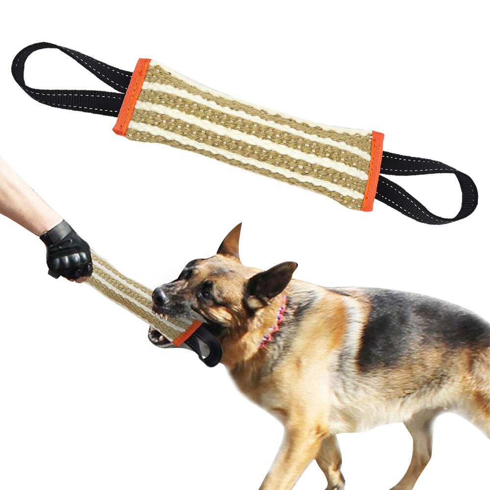 Durable Dog Bite Tug Toy With 2 Handles Interactive Pet Chewing Toy For Puppy Training Malinois German Shepherd Rottweiler
