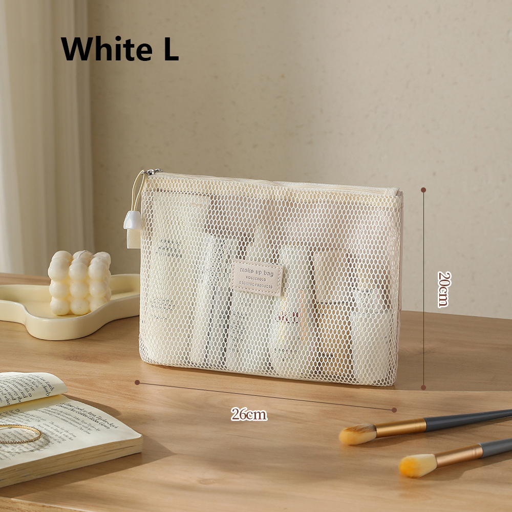 Mesh Clear Makeup Storage Small Bag Pillow Lipsticks Cosmetic Washbag Pouch Large Capacity Mini Women Organizer Bag Clutch Bag: Blue