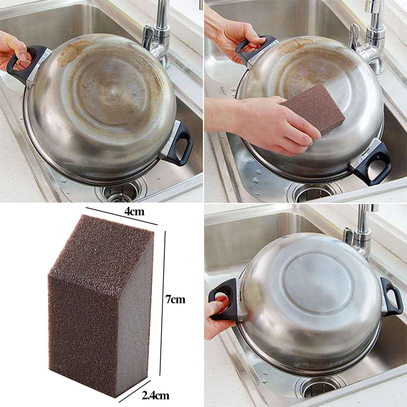 Kitchen Accessories Magic Strong Decontamination Bath Brush Removing Rust Eraser Sponge Tiles Brush Cleaning Tools Kitchen Goods: Small 2PC