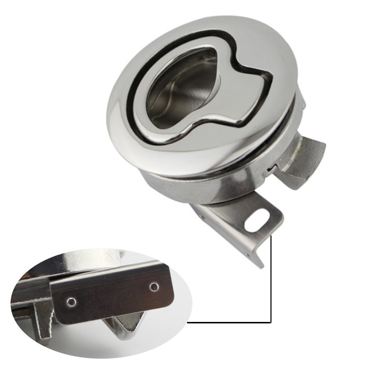Stainless Steel Flush Boat Marine Latch Flush Pull Latches Slam Lift Handle Deck Hatches For Yacht Marine Hardware Without Key