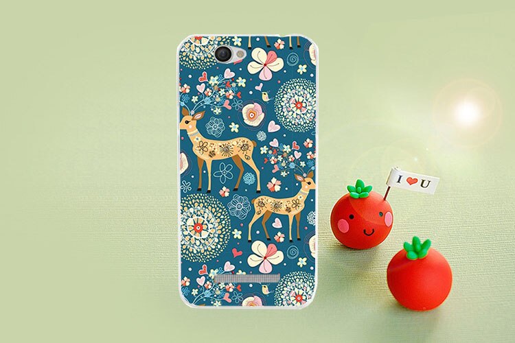 TPU painted Case For Wileyfox Spark / Spark+ Case colorful patterns Flowers animal and Eiffel Towers Phone Cover: C050