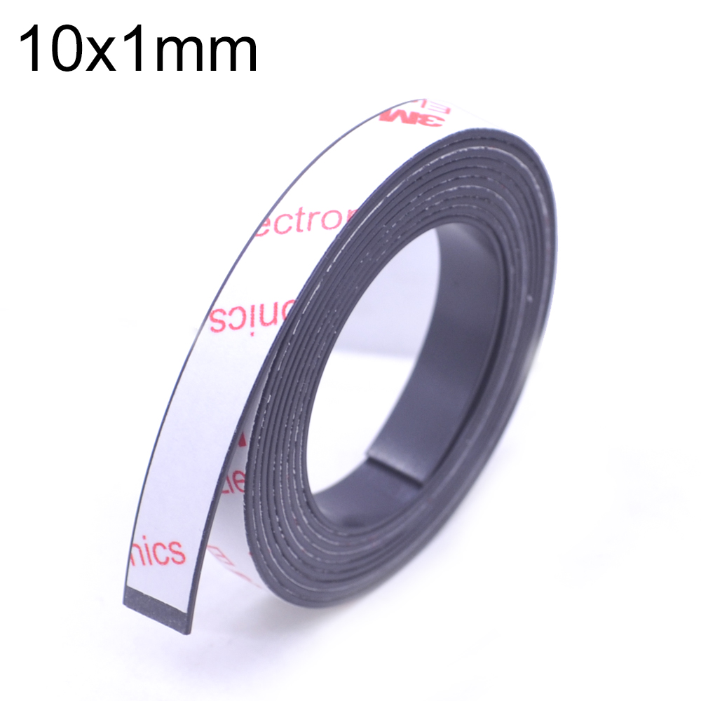 1 Meter 10*1 10*2 12*2 15*1 20*1 30*1mm Zelfklevende Flexibele Zachte Magnetische Strip Rubber Magneet Tape Breedte 10 Mm/15 Mm/30 Mm