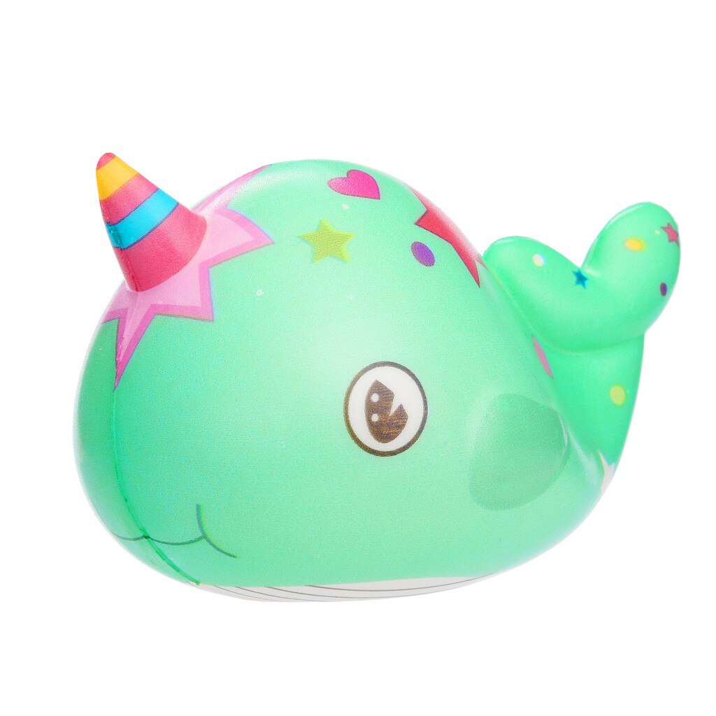 Kawaii Big Jumbo Whale Shape Squishy Slow Rising Toy for Relieves Stress Anxiety Attention toys #sx: Green