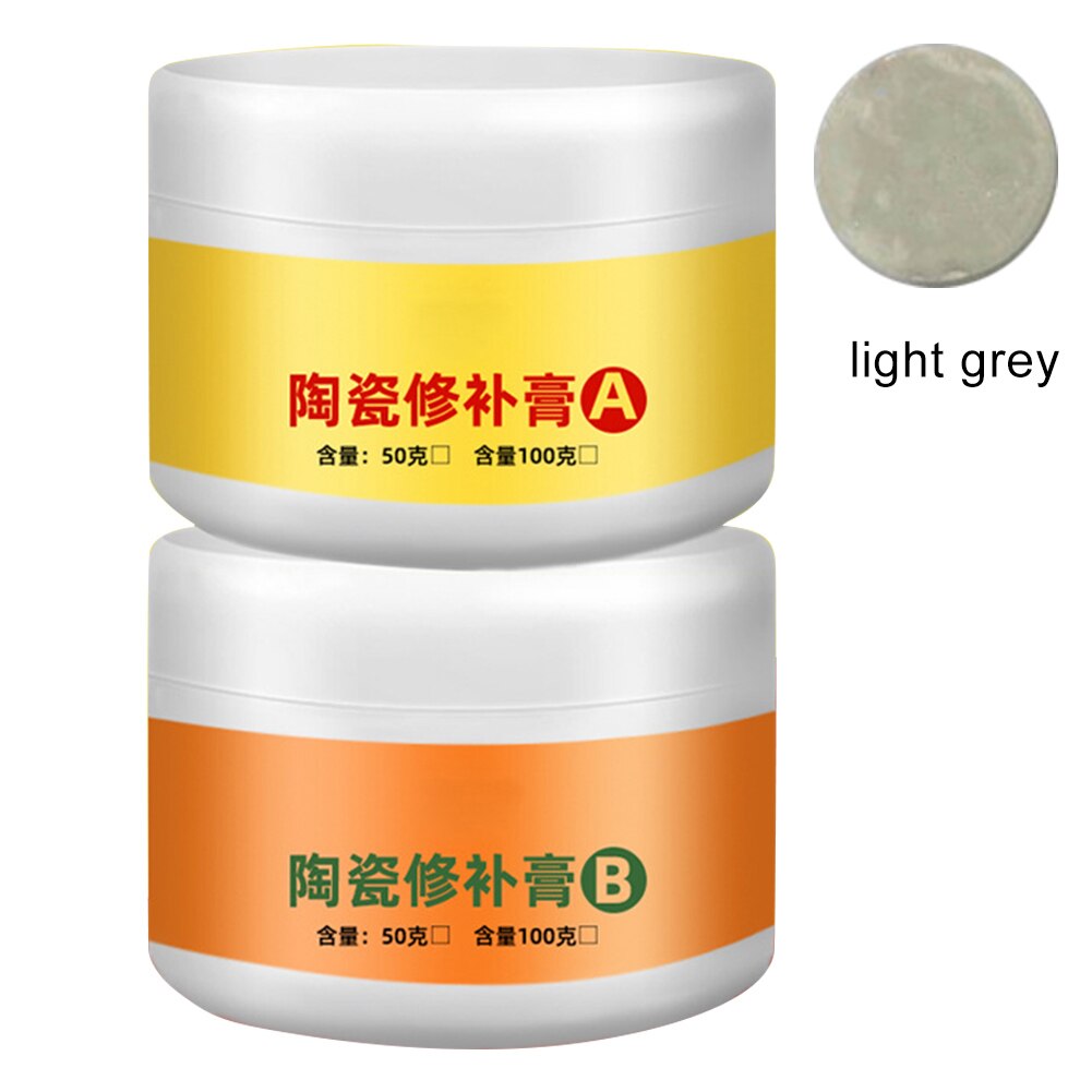 Tile Repair Agent Paste Tub Repair Kit White Tile Shower Repair Kit for Fiberglass Porcelain Ceramic Fix Crack F2: light grey