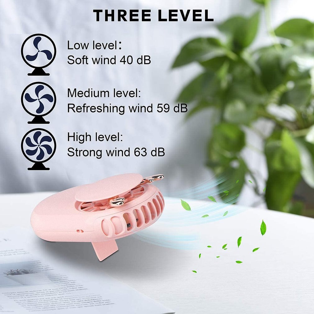 Mini USB Fan Portable Cute Handheld USB Chargeable Desktop Fans 3 Mode Summer Cooler For Outdoor Office Desk Stand Fan