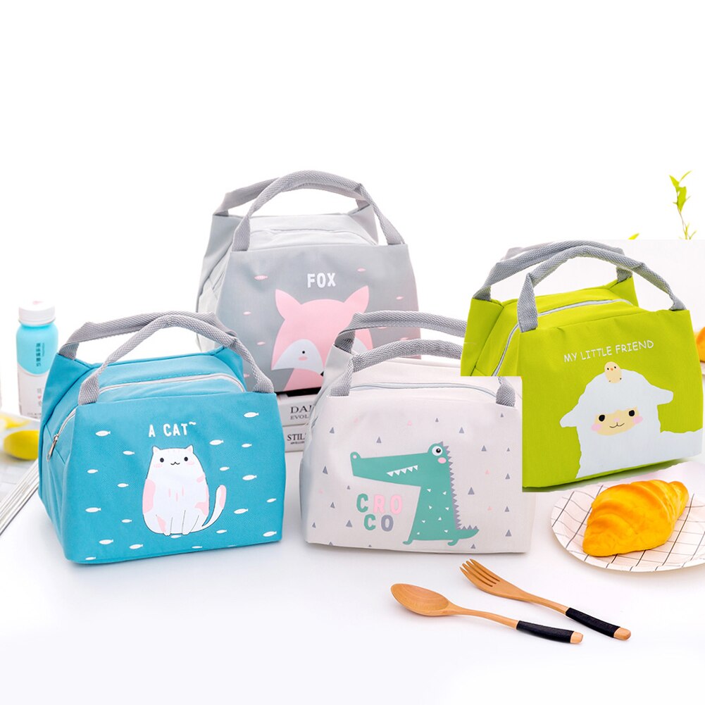 Cartoon Cute Lunch Bag For Women Girl Kids Children Thermal Insulated Lunch Box Tote Food Picnic Bag Milk Bottle Pouch
