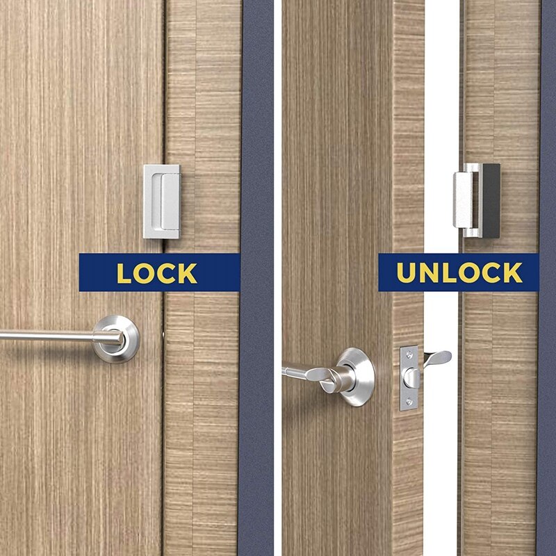 Security Lock, [2 Pack] Home Security Door Lock with 8 Screws, Childproof Door Reinforcement Lock, Withstand 1000 Lbs