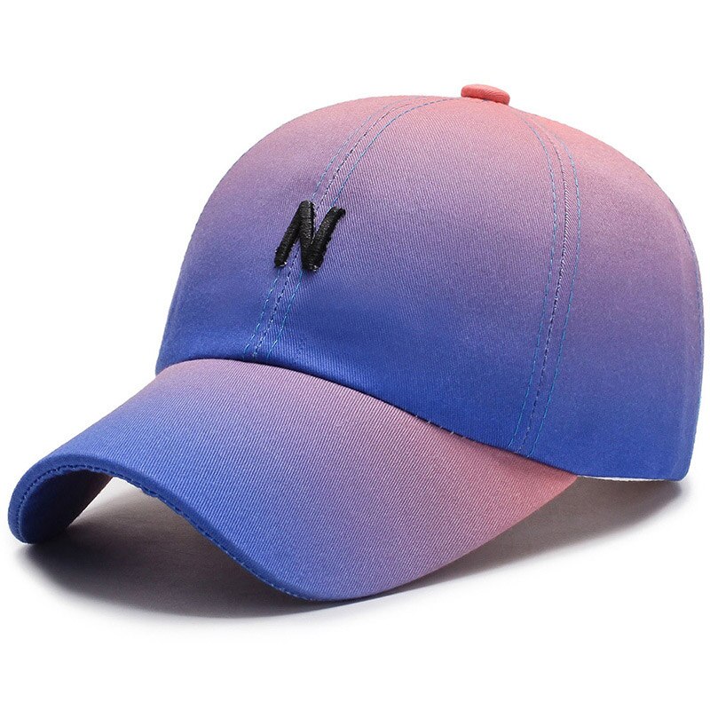 Sombreros de béisbol con degradado para hombre y mujer, gorra de béisbol con degradado, color verde y rojo, Cierre trasero, Hip Hop, unisex,: Royal Blue Hat