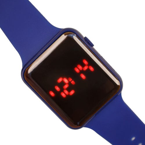 Sporthorloge diverse kleuren optioneel digitaal display led elektronisch horloge rubberen band vrijetijdsgedeelte: Blauw