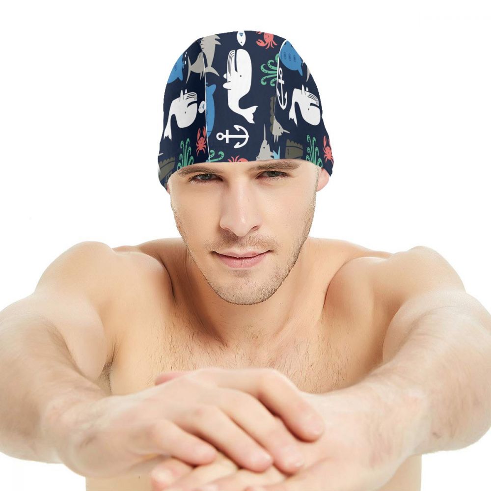 Duurzame zwemmuts multifunctionele badmuts lange haar badmuts elastische drapering badmuts voor zwembad oceaan  q008