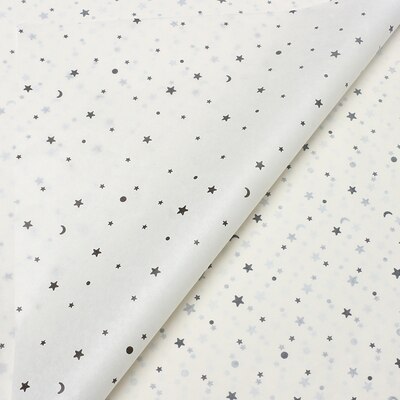 Papier d'emballage artisanal doré | 20 pièces, 50x70cm, avec étoile lune, papier d'emballage floral, fait à la main: N1