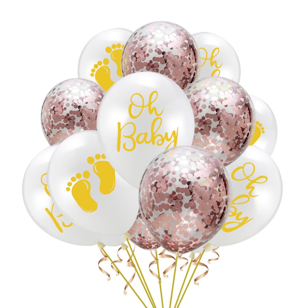 10 stuks/pak 12 '' babyshower ideeën babyshower decoraties confetti ballon decoratie goud 'oh baby: 2