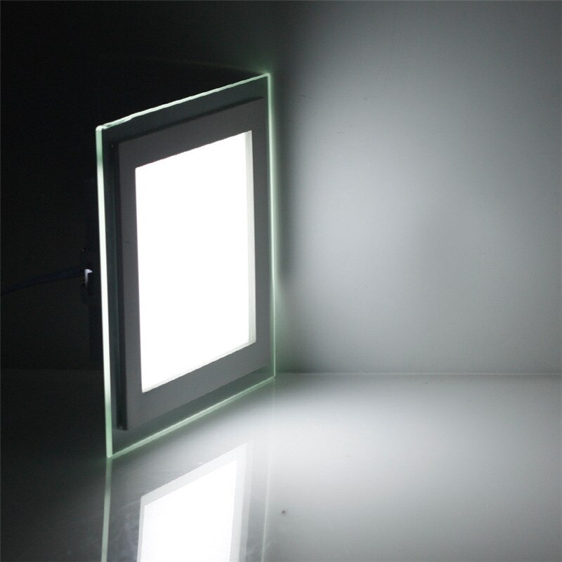3 farveskift 6w 9w 12w 18w led panel downlight firkantet glas dæksel lys højt lyse loft forsænkede lamper  ac85-265 +  driver