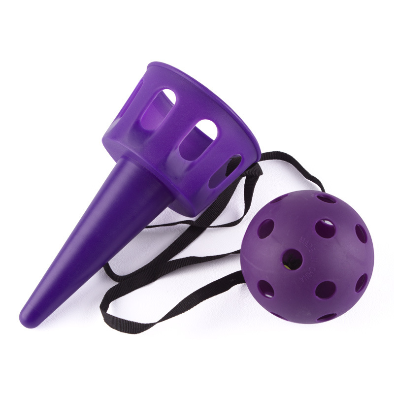 Spaß Ball und Tasse Spielzeug Set für Kinder im Freien werfen und fangen Ball Spiel Spielzeug Softball für Anfänger Kinder Motorik Spielzeug: Lila